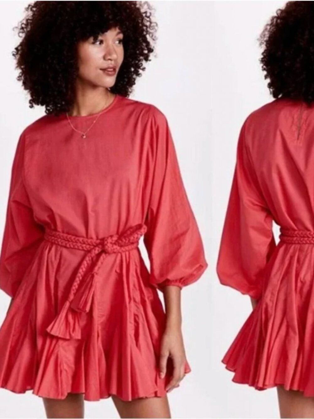 Rhode Ella Dress, size XS, Strawberry, removable belt